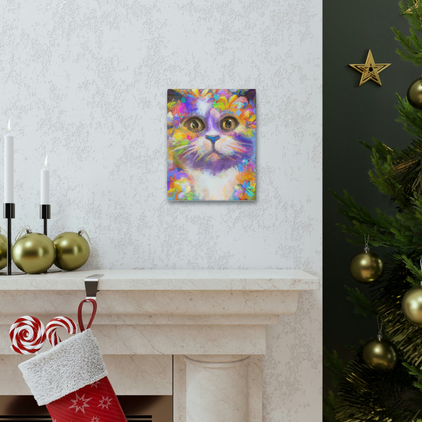 "Cat Rainbow". - Canvas