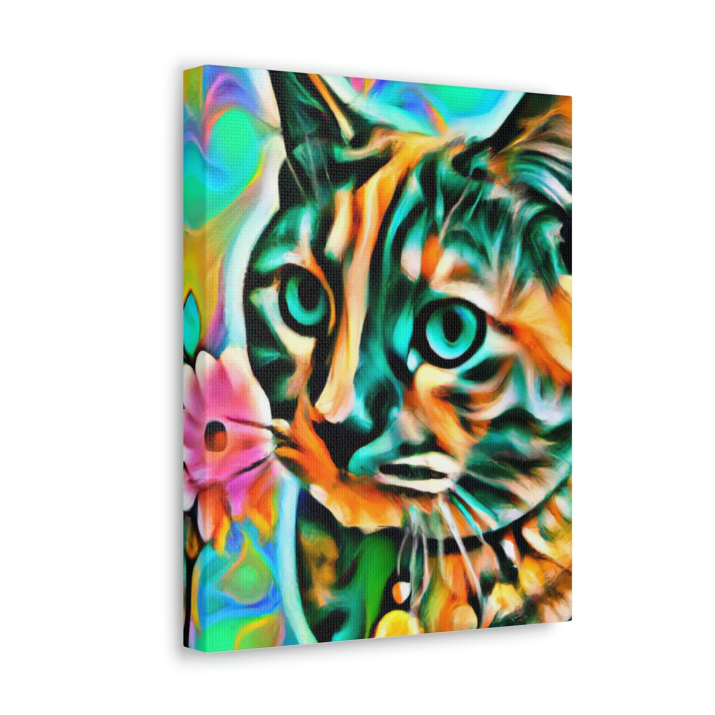 Bright Cat Blooms - Canvas