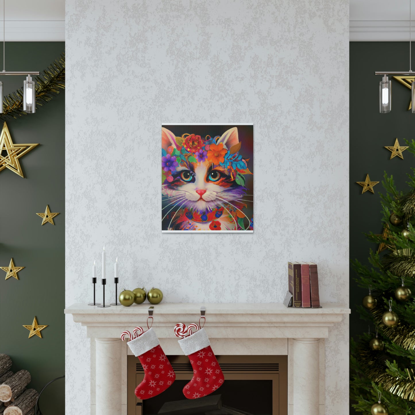 Flower Cat. - Canvas