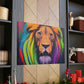 Multicolored Lion Mixture, Artful Roar Dreaming. - Canvas