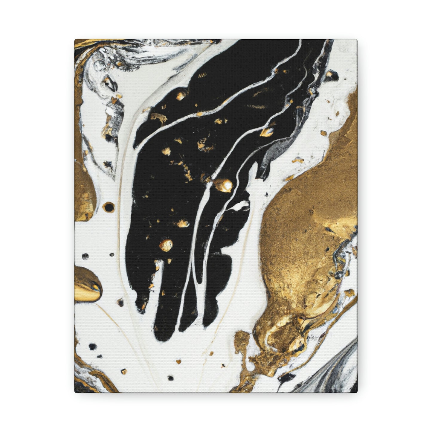 Golden Fluid Fusion - Canvas
