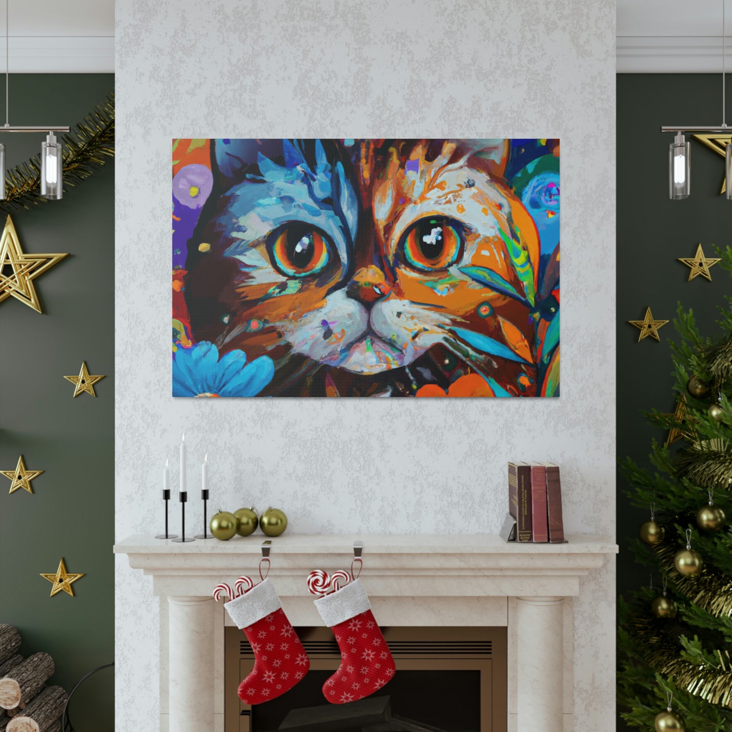 Flower Cat. - Canvas