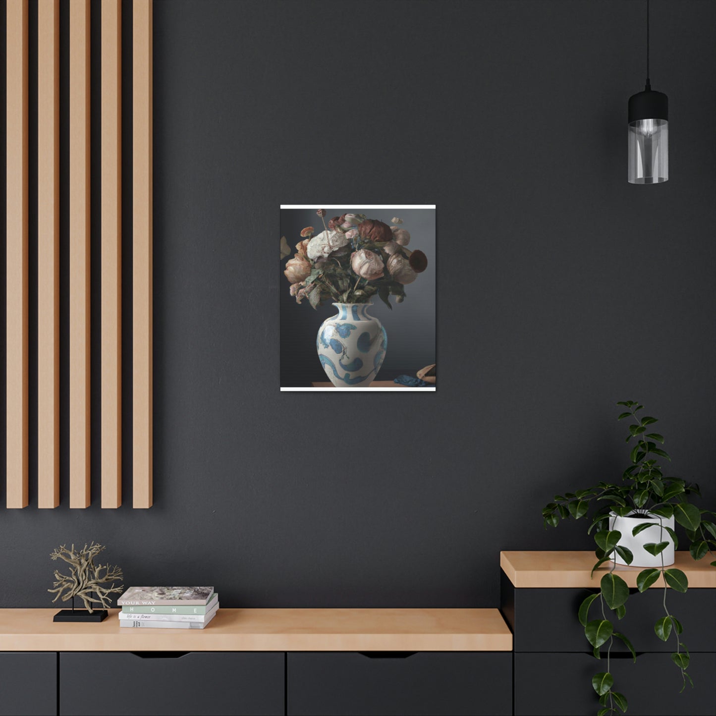 "Floral Finesse Vignette" - Canvas