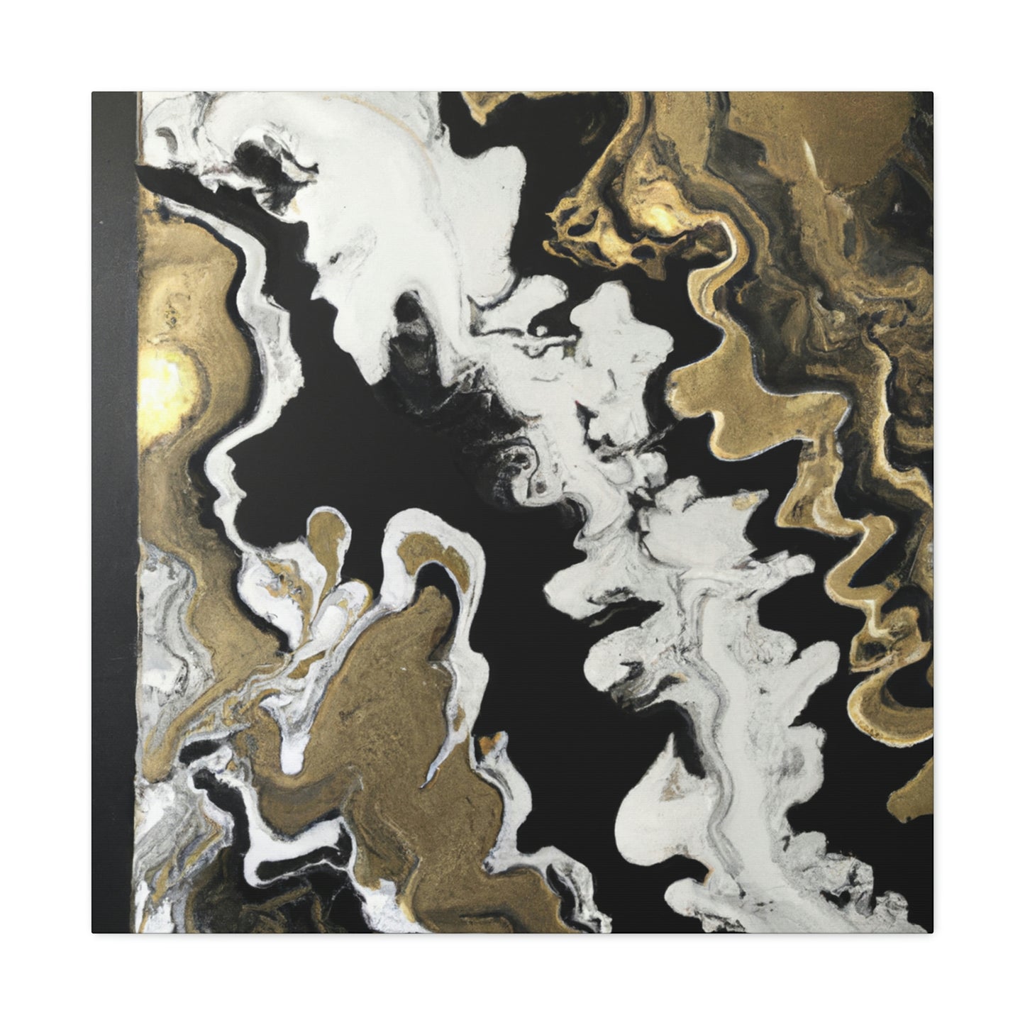 Gold Fluid Cascade. - Canvas