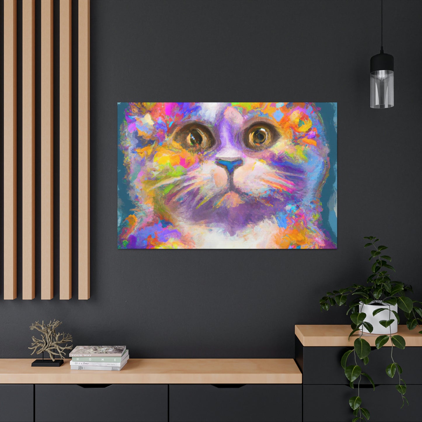 "Cat Rainbow". - Canvas