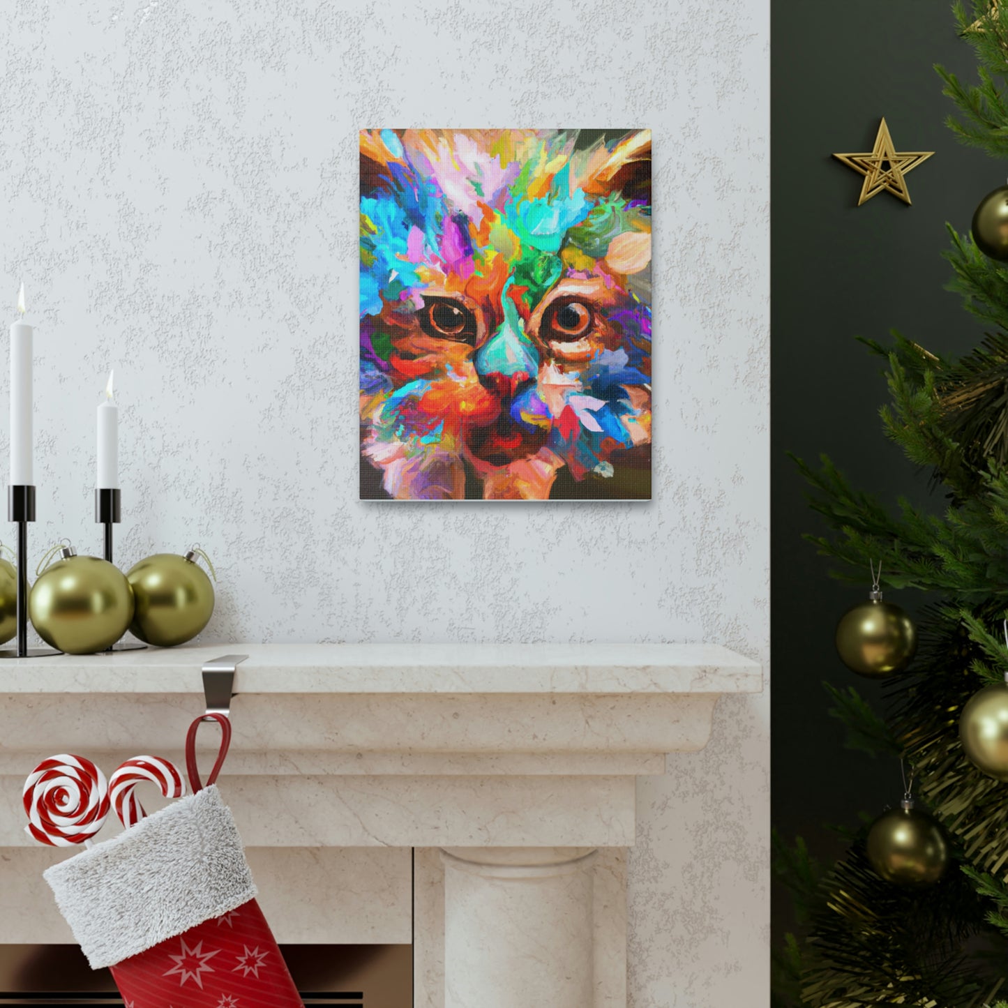 "Floral Feline" - Canvas