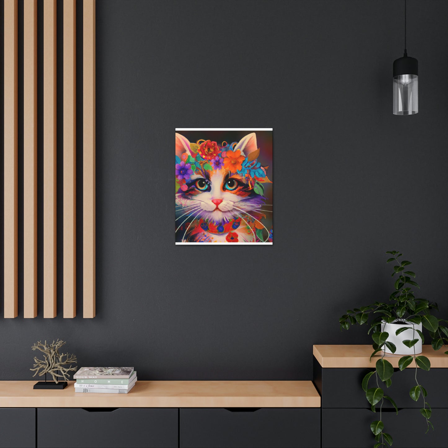Flower Cat. - Canvas