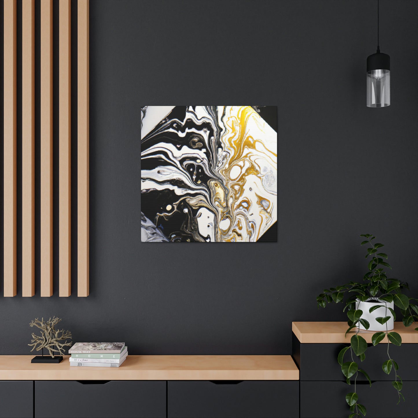 Golden Sparkle Flow. - Canvas