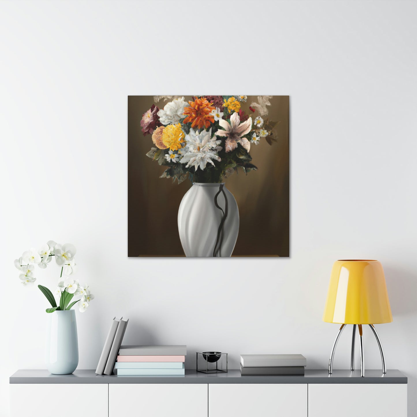 "Delicate Vase Blooms" - Canvas