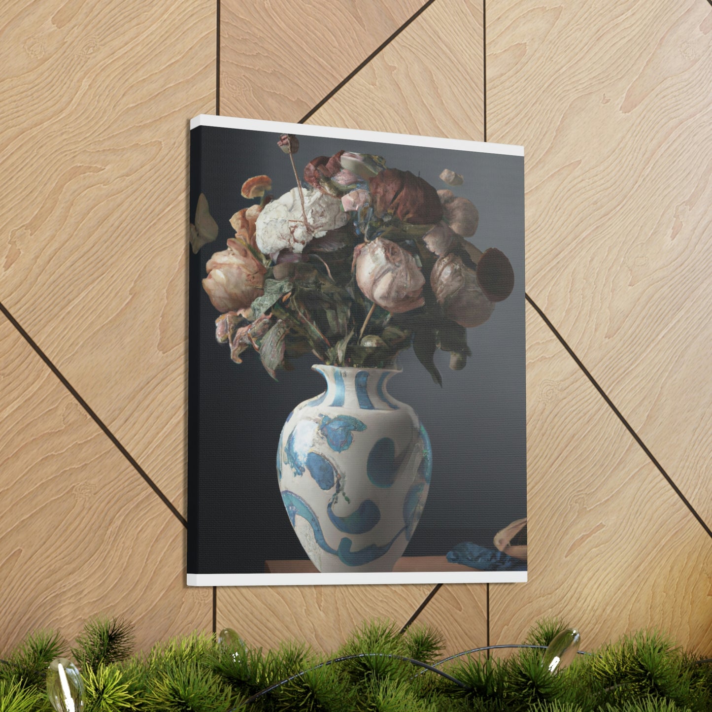 "Floral Finesse Vignette" - Canvas