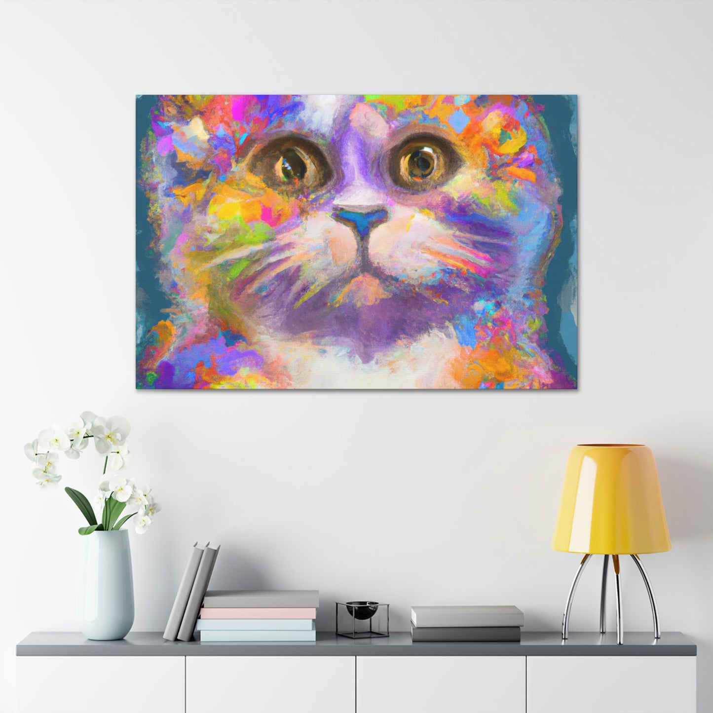 "Cat Rainbow". - Canvas