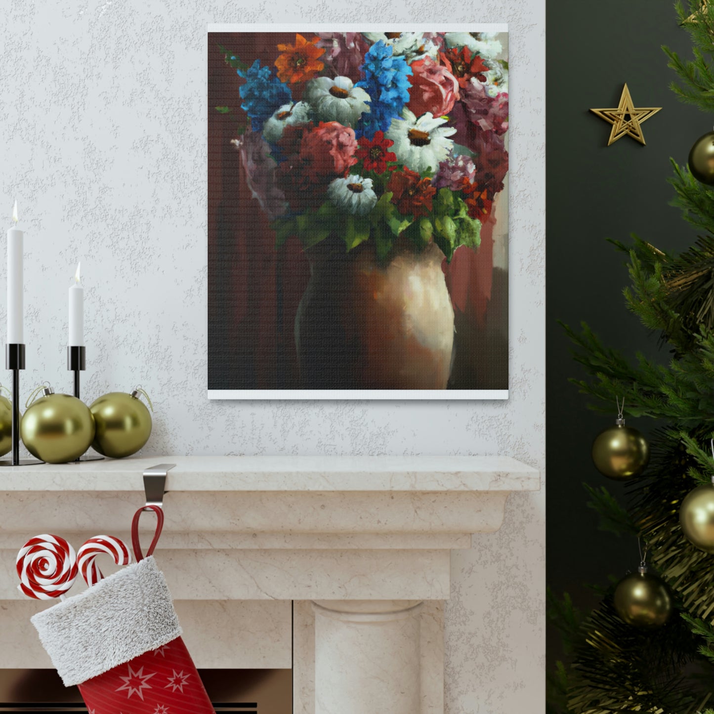 Vibrant Petal Bouquet. - Canvas