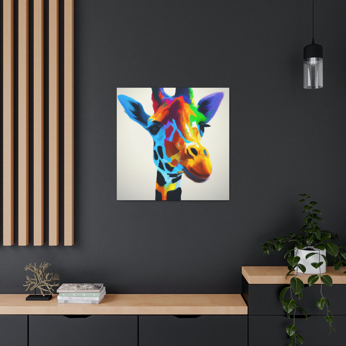 Vibrant Giraffe Dream. - Canvas