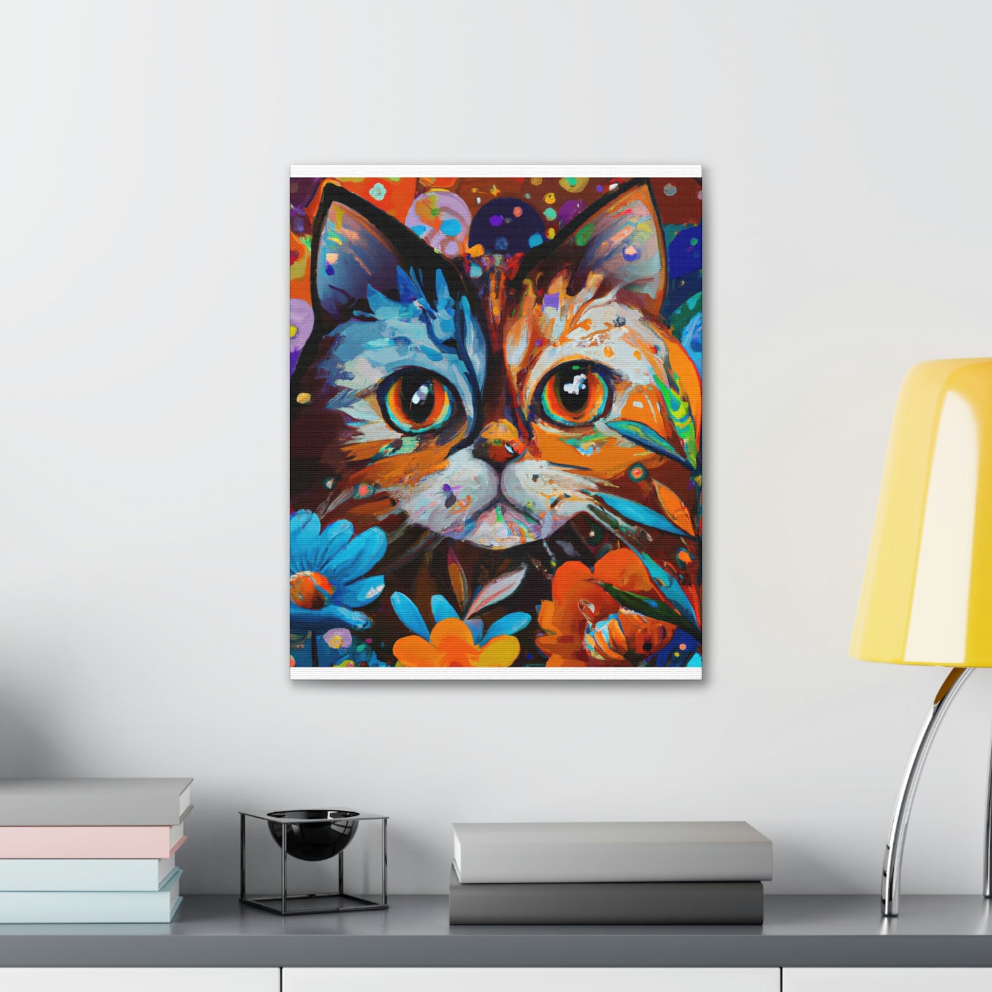 Flower Cat. - Canvas