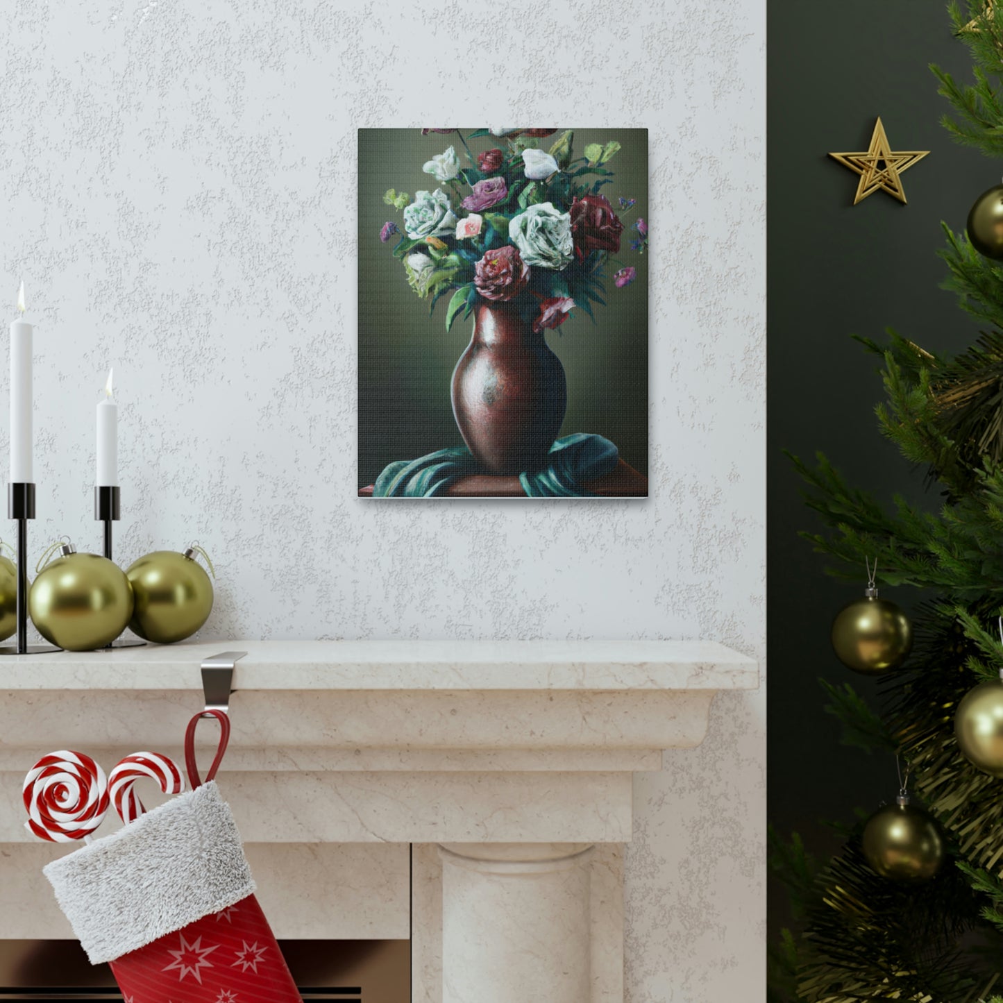 "Delicate Floral Flourish" - Canvas