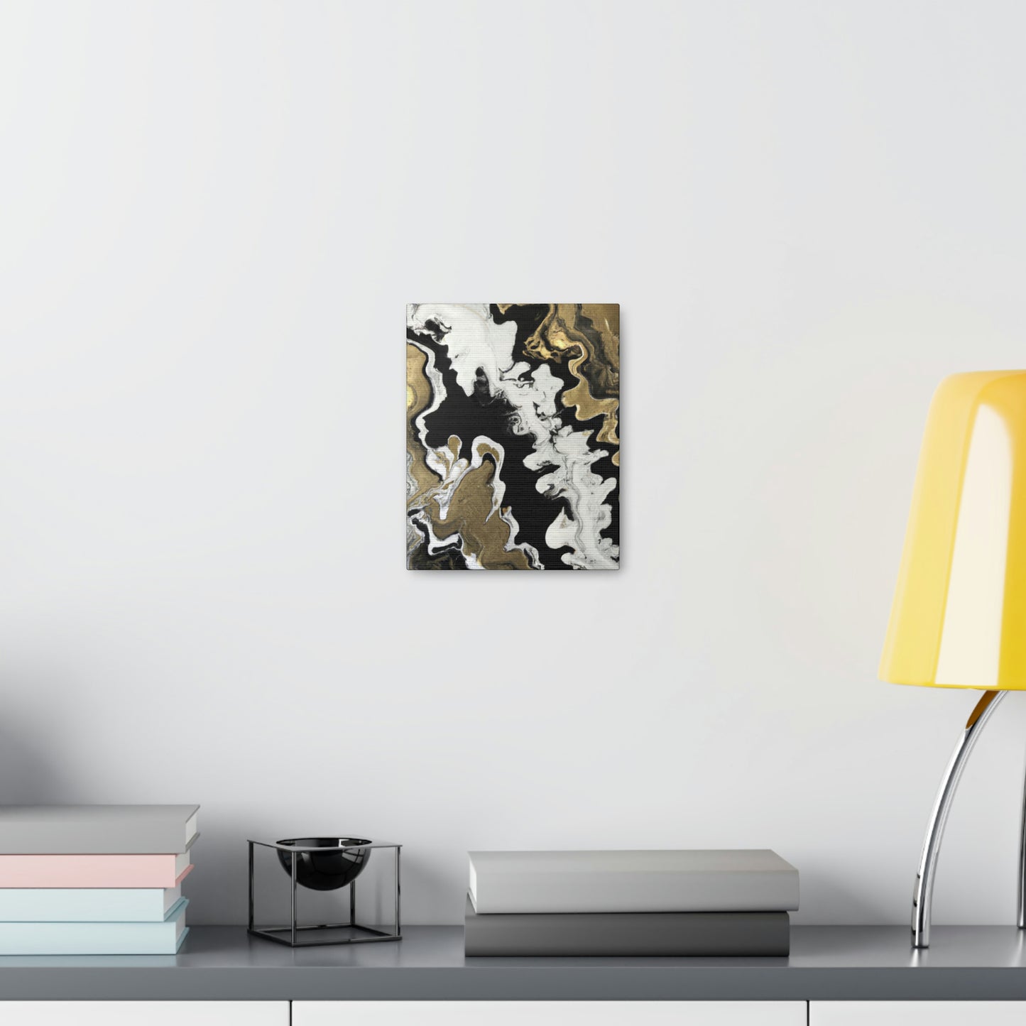 Gold Fluid Cascade. - Canvas
