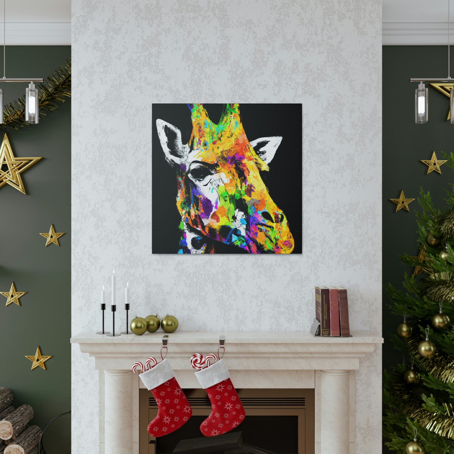 Multi-Hued Giraffe - Canvas