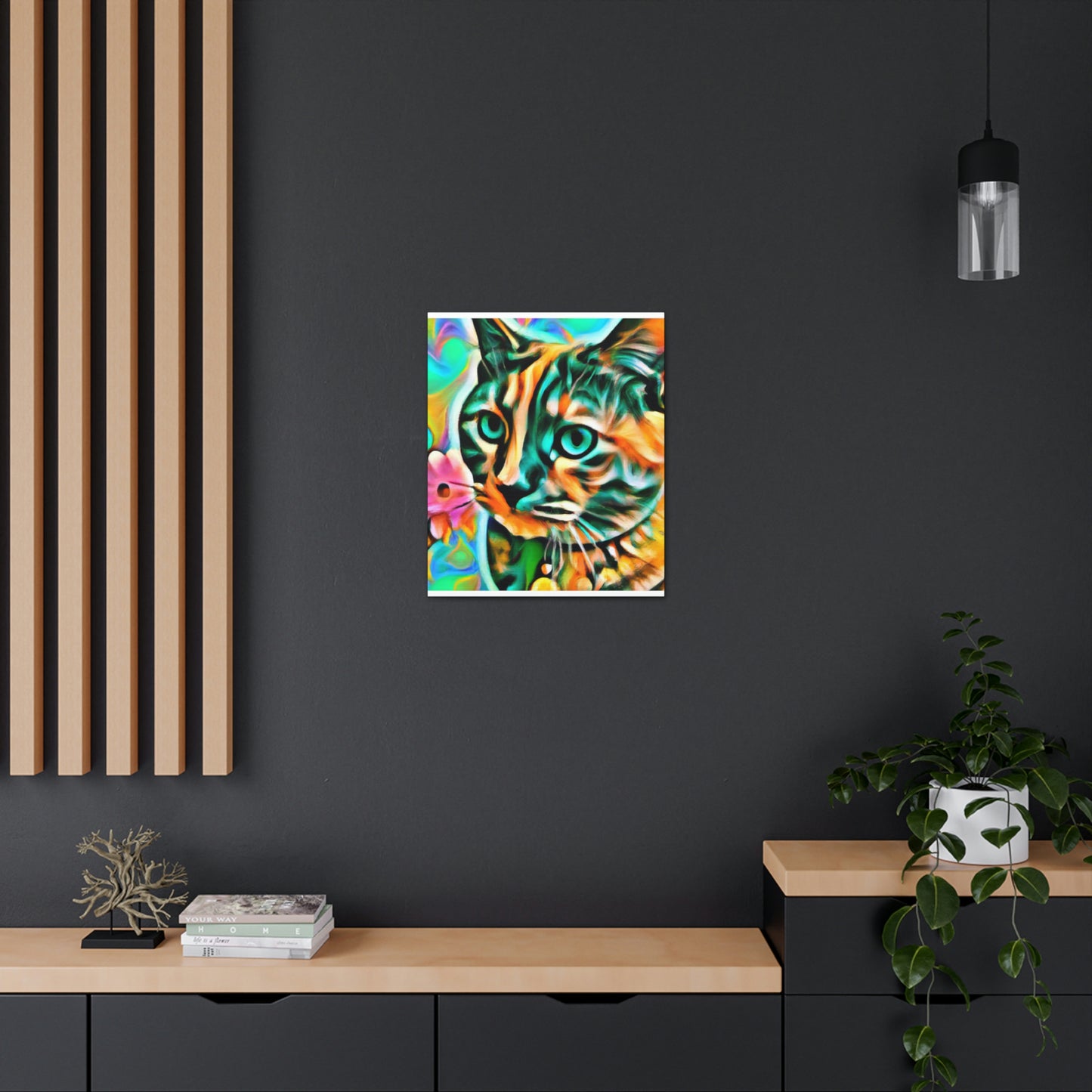 Bright Cat Blooms - Canvas