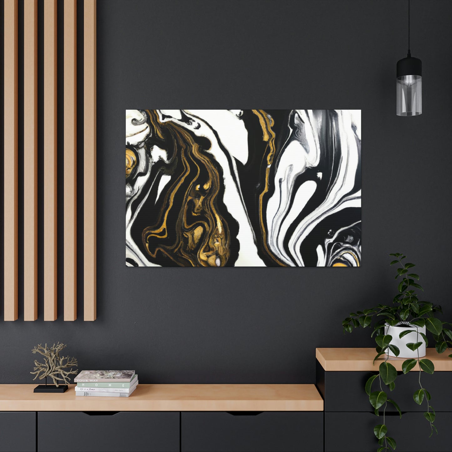 Ebony Gilded Flux - Canvas