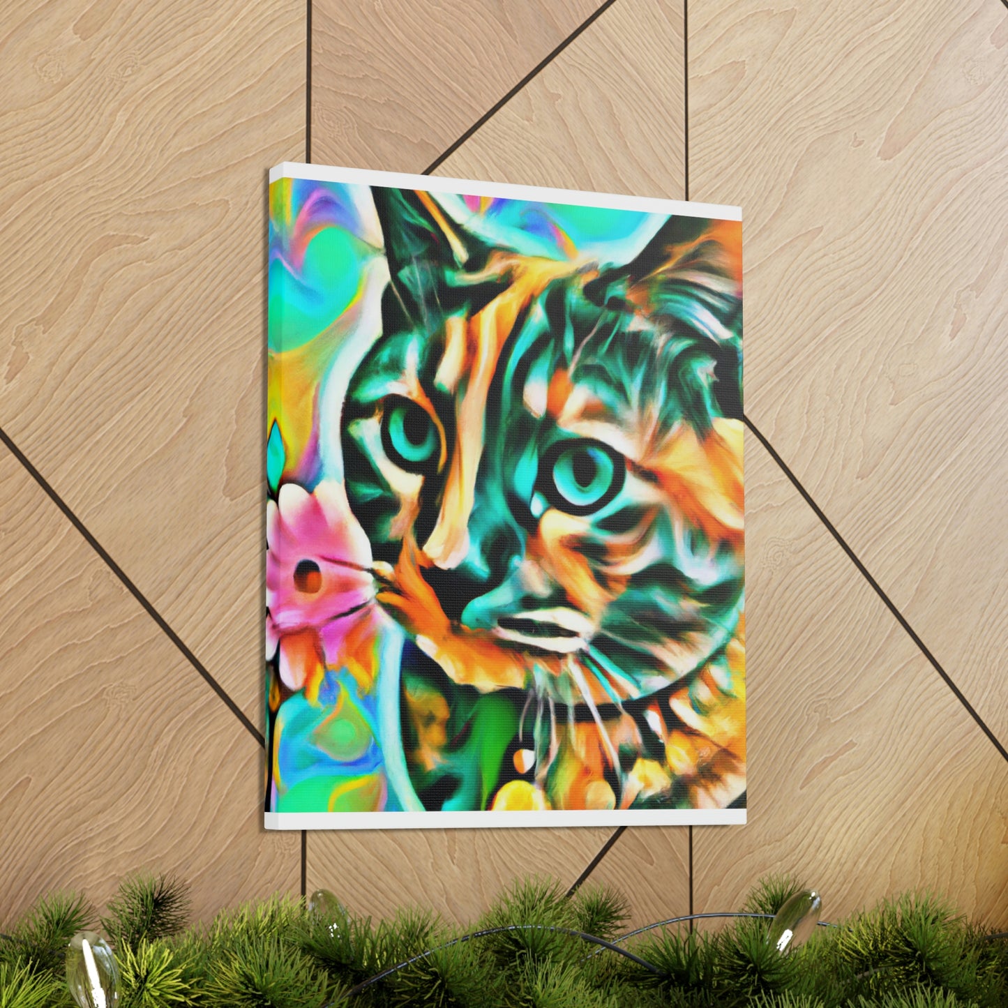 Bright Cat Blooms - Canvas