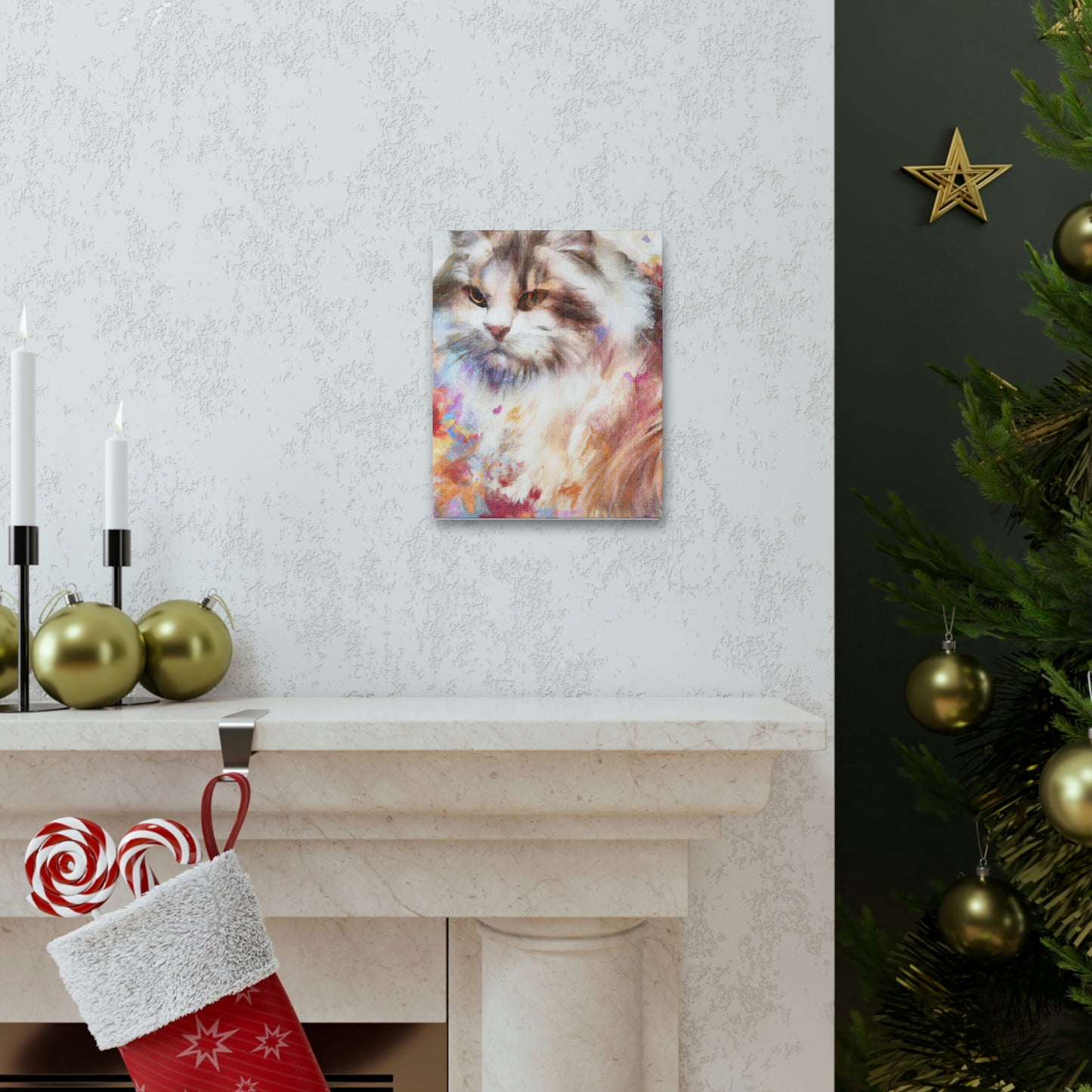 Feline Flora. - Canvas