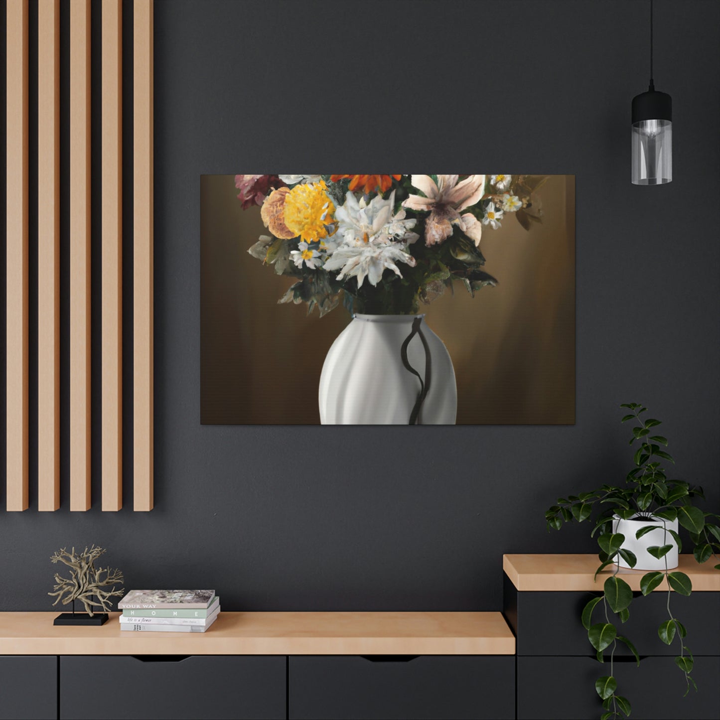 "Delicate Vase Blooms" - Canvas