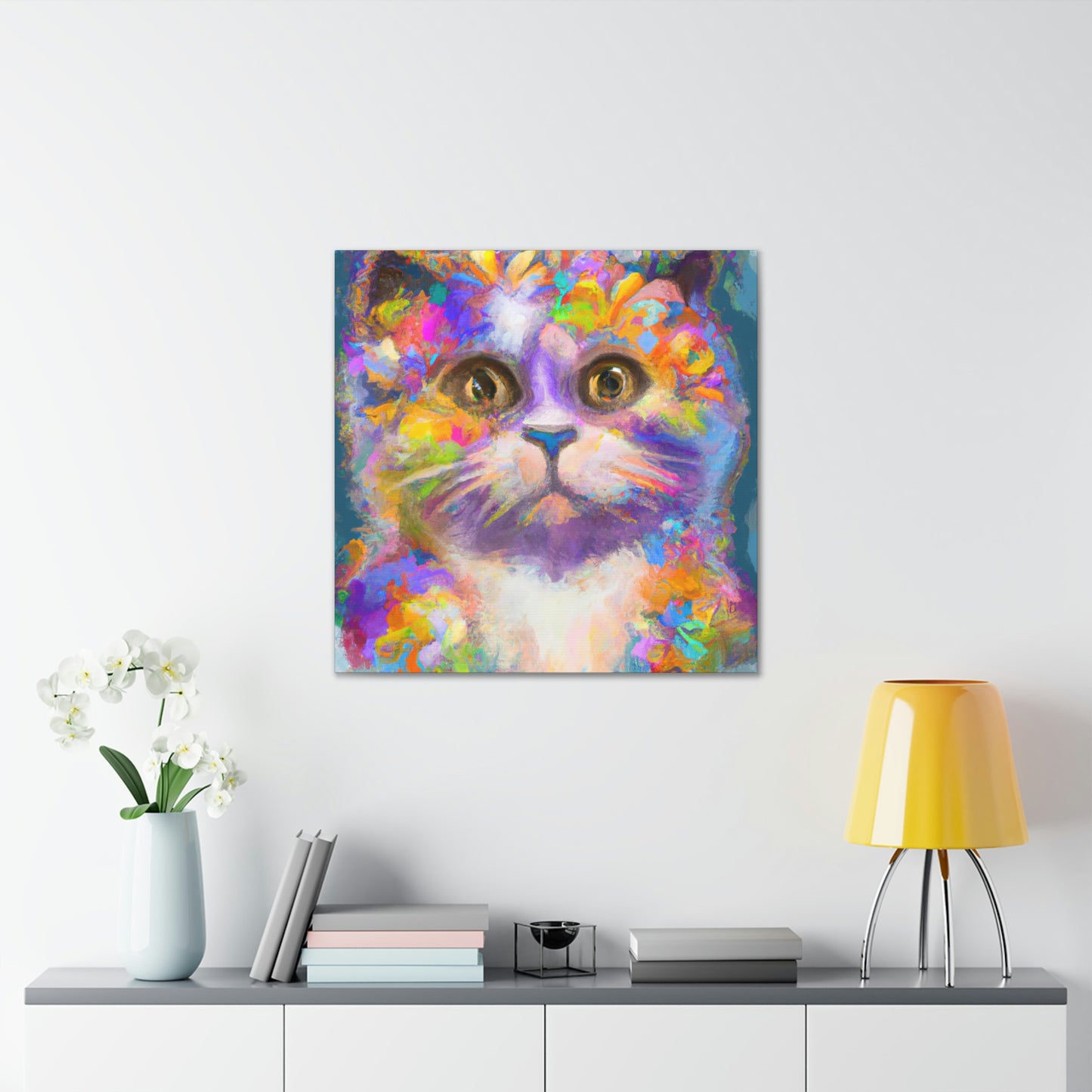 "Cat Rainbow". - Canvas