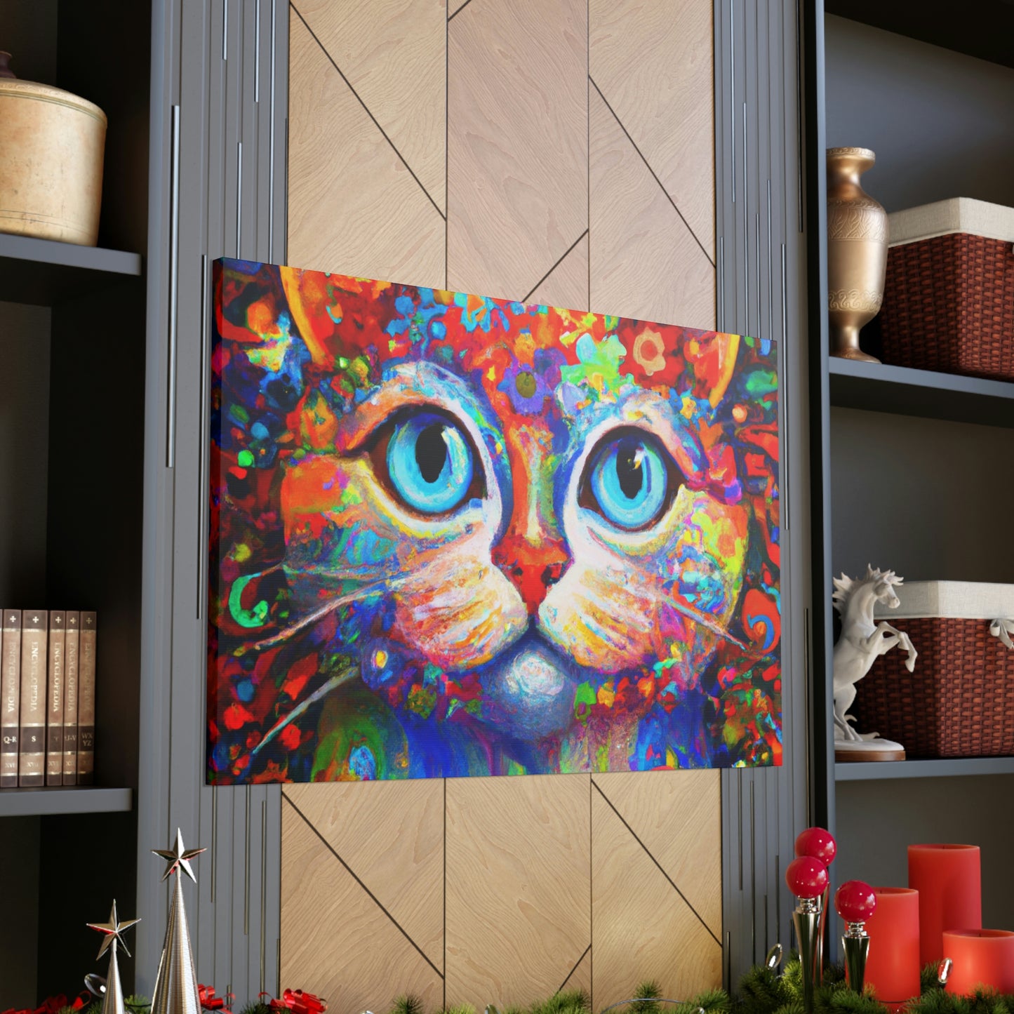 Floral Feline. - Canvas