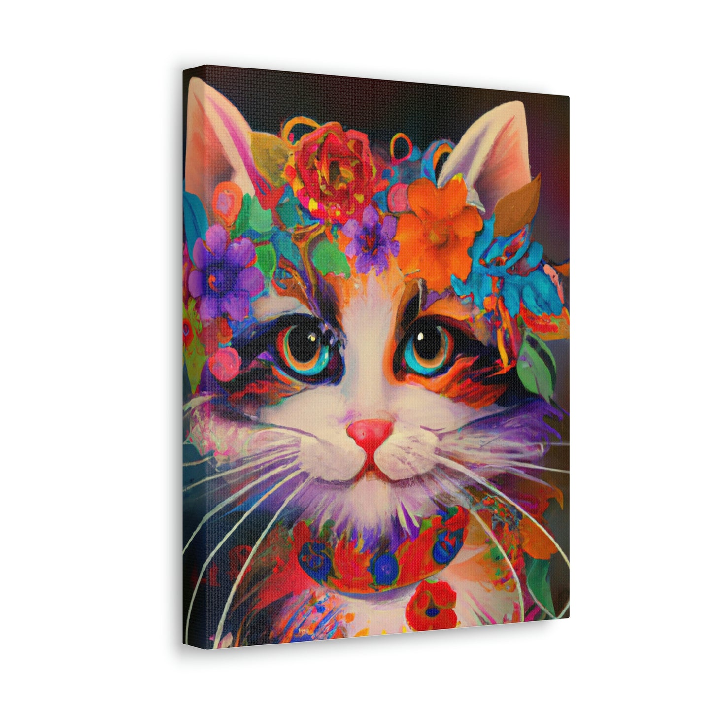 Flower Cat. - Canvas